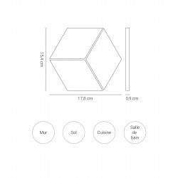 Caractéristiques - Tomettes Hexagonales en 3 losanges 15,4x17,8 cm en étirage